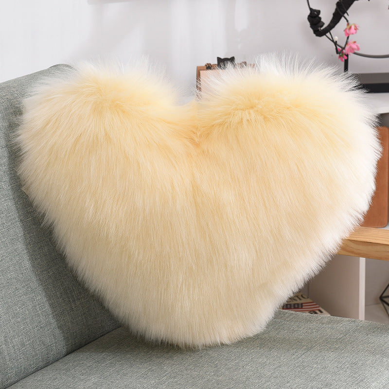 Pillows Heart Shape Fluffy Shaggy Cushion