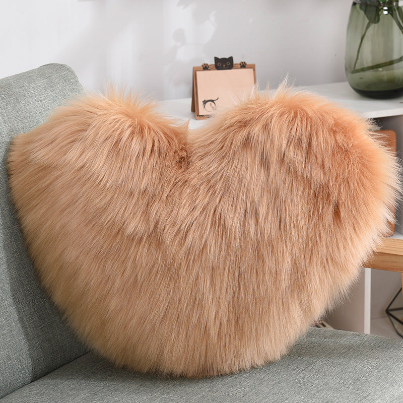 Pillows Heart Shape Fluffy Shaggy Cushion