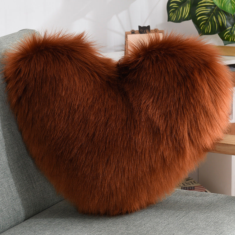Pillows Heart Shape Fluffy Shaggy Cushion