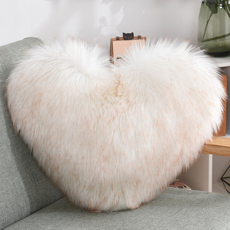 Pillows Heart Shape Fluffy Shaggy Cushion