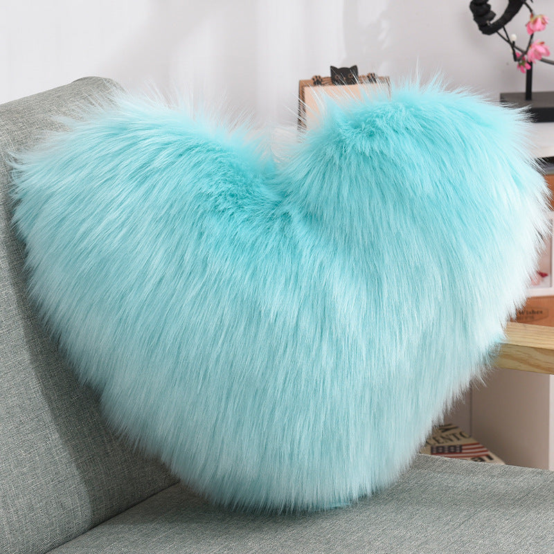 Pillows Heart Shape Fluffy Shaggy Cushion