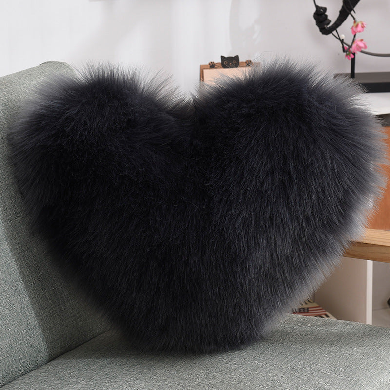 Pillows Heart Shape Fluffy Shaggy Cushion