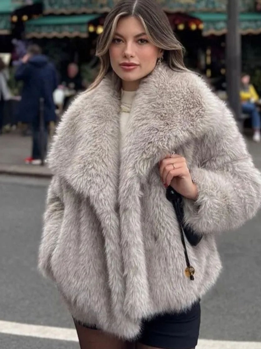 Plush Coat Thicken Lapel