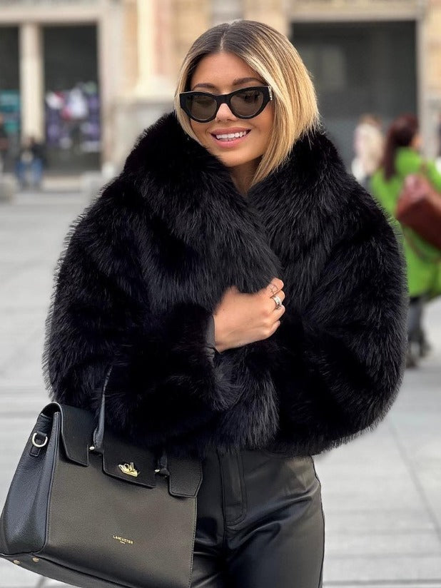 Plush Coat Thicken Lapel