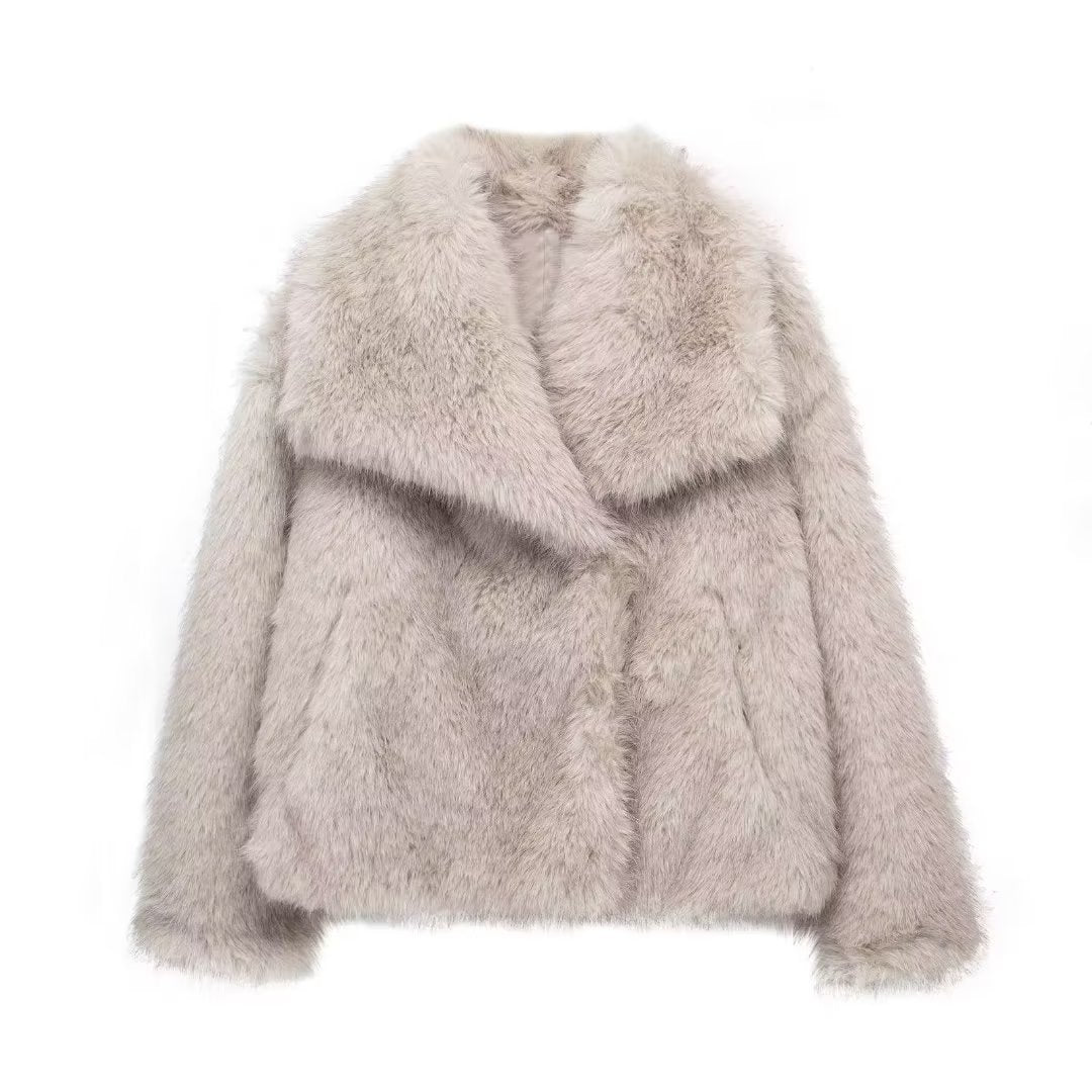 Plush Coat Thicken Lapel